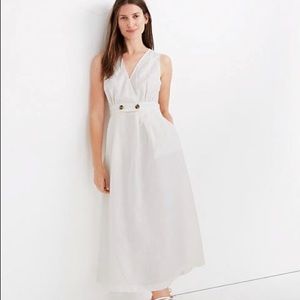 Madewell Button-Waist Wrap Midi Dress